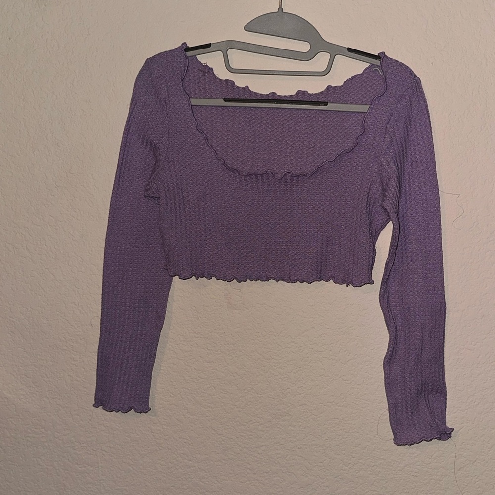 SHEIN Blue Long Sleeve Women's 1/2 Top (M)